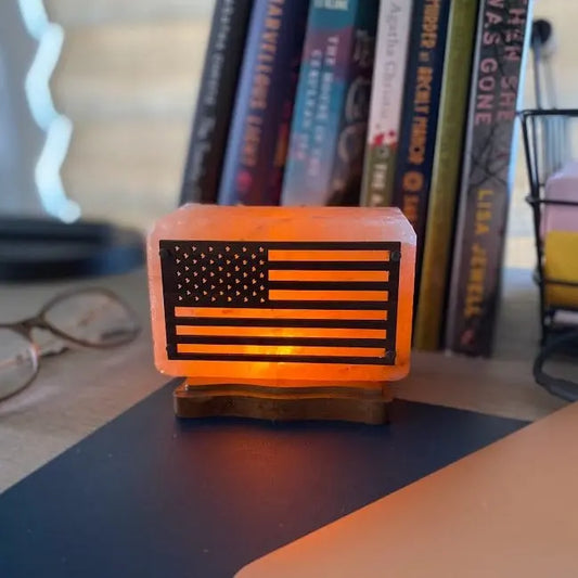 USA Flag USB Plugin Himalayan Salt Lamp Ali Salt Store