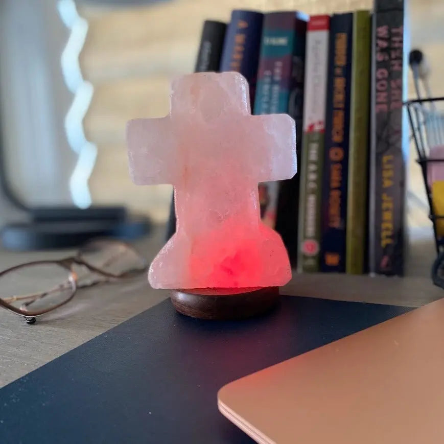 Himalayan Salt Cross USB Plugin Lamp Ali Salt Store