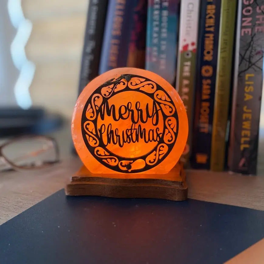 Merry Christmas USB Plugin Himalayan Salt Lamp Ali Salt Store