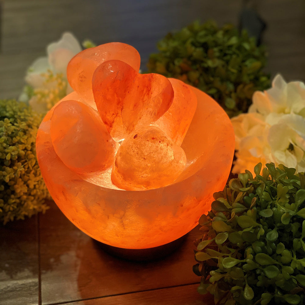 100% Natural Himalayan Salt Lamp Bowl of Hearts 10lbs Ali Salt Store