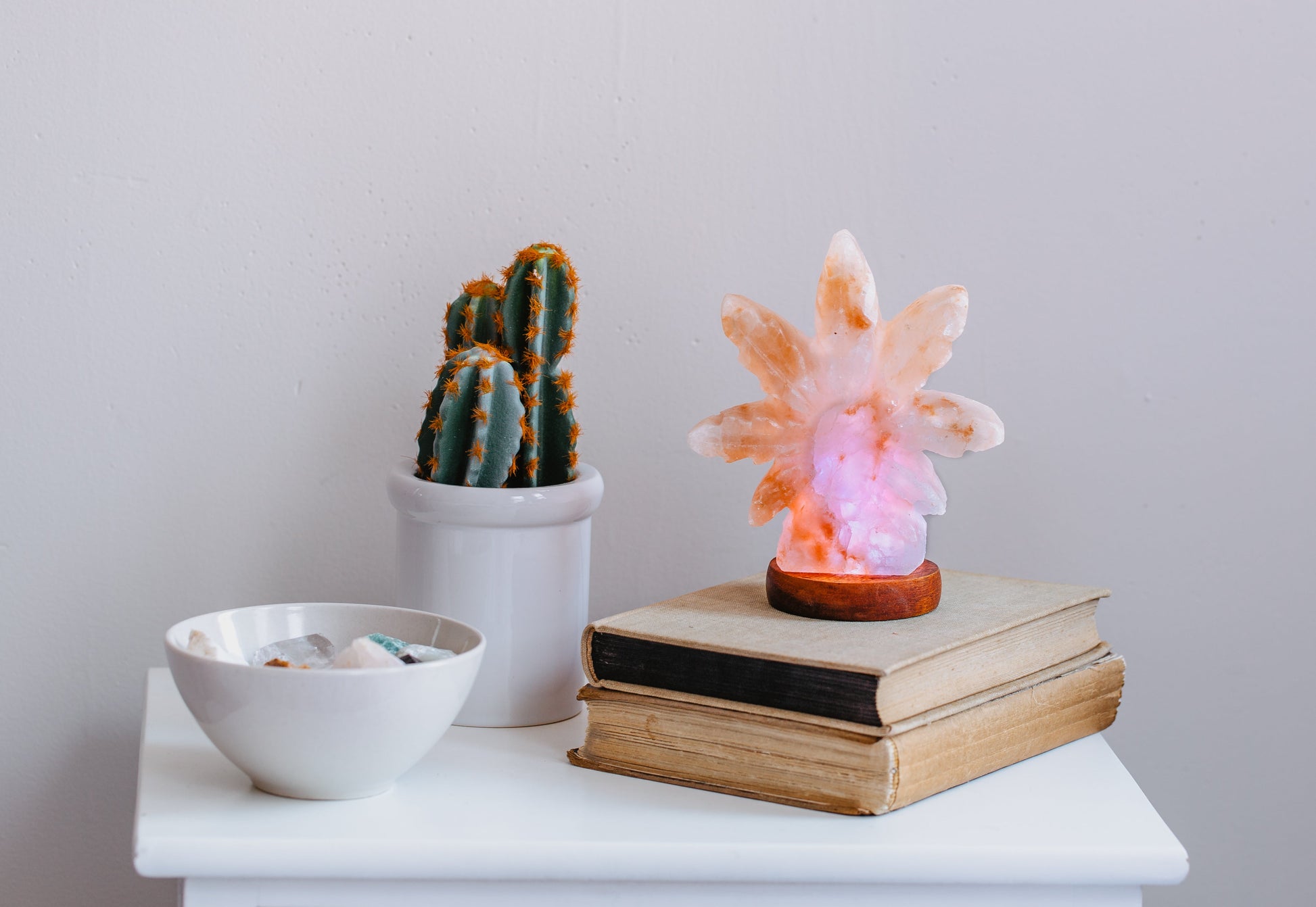 Himalayan Salt Hemp Leaf Mini USB Lamp Ali Salt Store