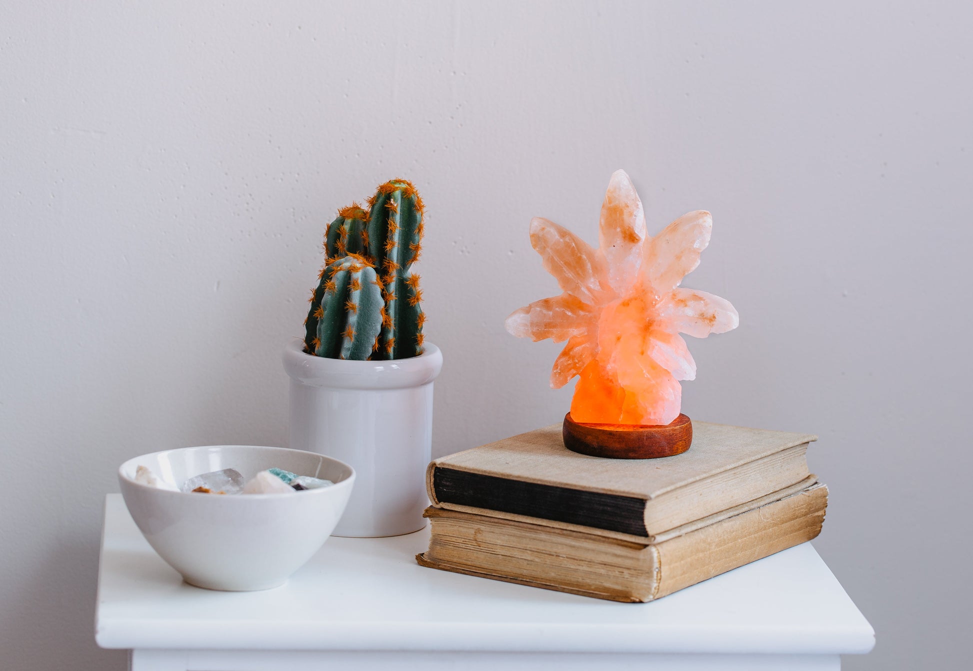 Himalayan Salt Hemp Leaf Mini USB Lamp Ali Salt Store