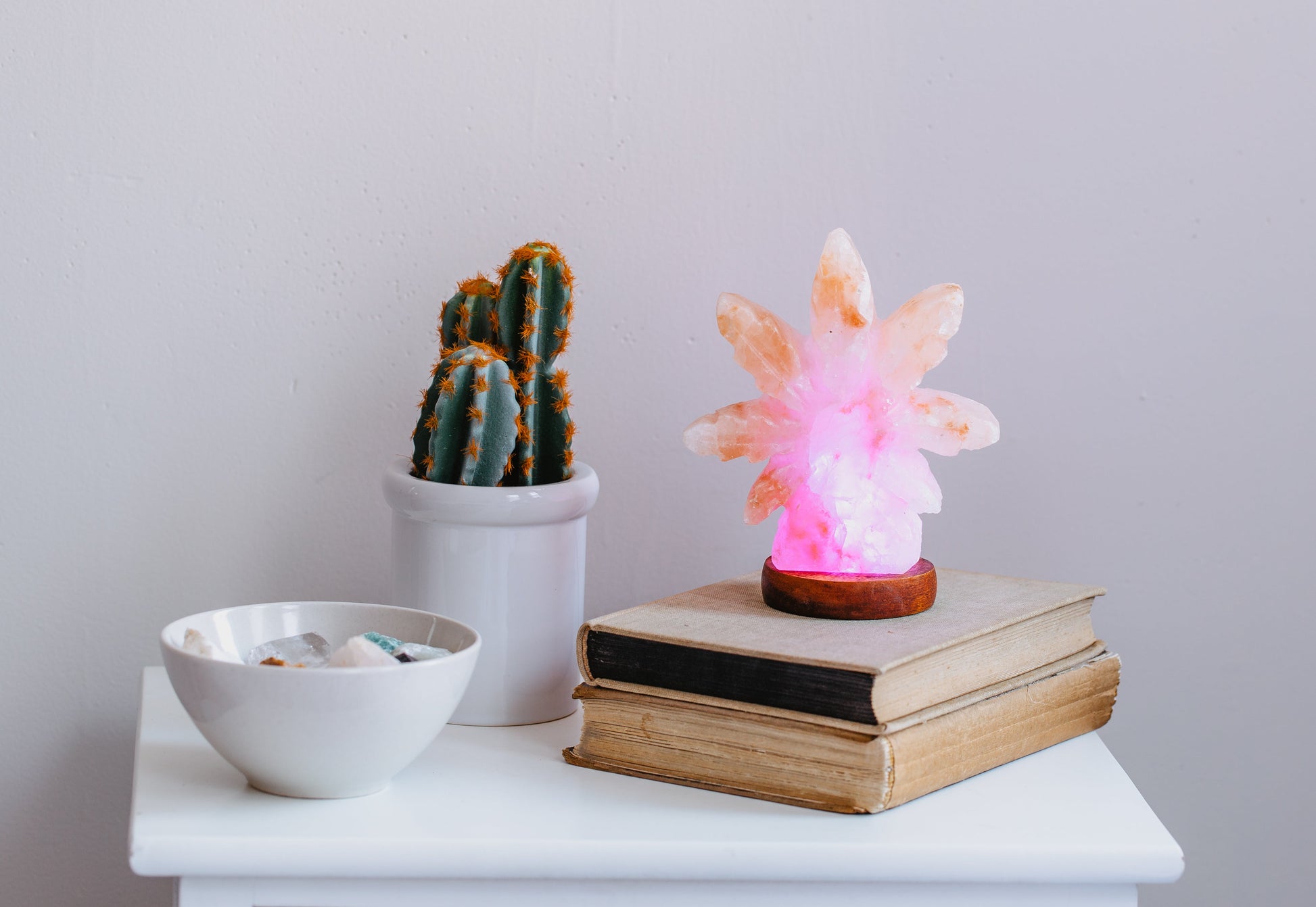 Himalayan Salt Hemp Leaf Mini USB Lamp Ali Salt Store