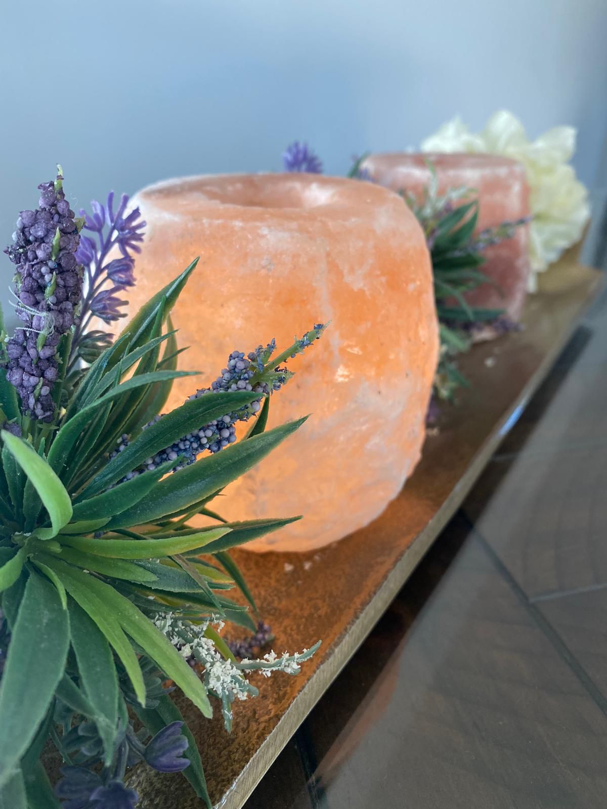 himalayan salt tea light candle holders