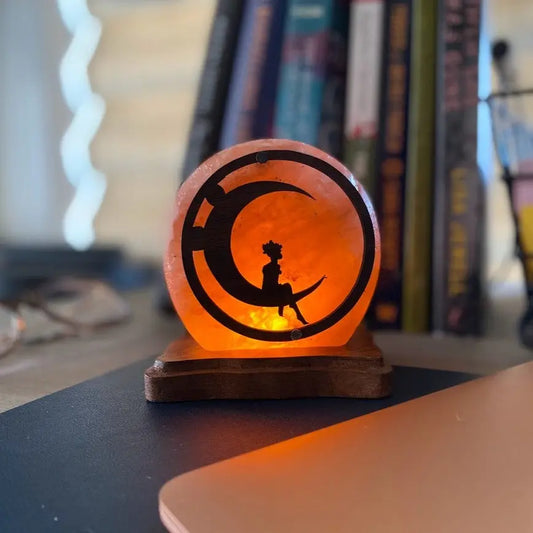 Fairy Sitting on the Moon USB Plugin Himalayan Salt Lamp Ali Salt Store