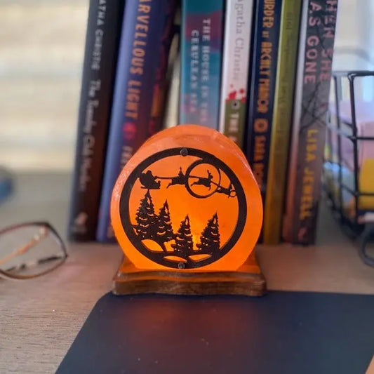 Santa Sleigh USB Plugin Himalayan Salt Lamp Ali Salt Store